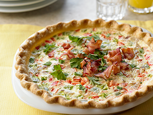 Goat Cheese, Pepper and Bacon Tart | Prairie Fresh®