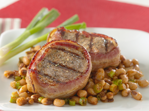 Bacon Wrapped Pork Tenderloin with Texas Caviar | Prairie Fresh®