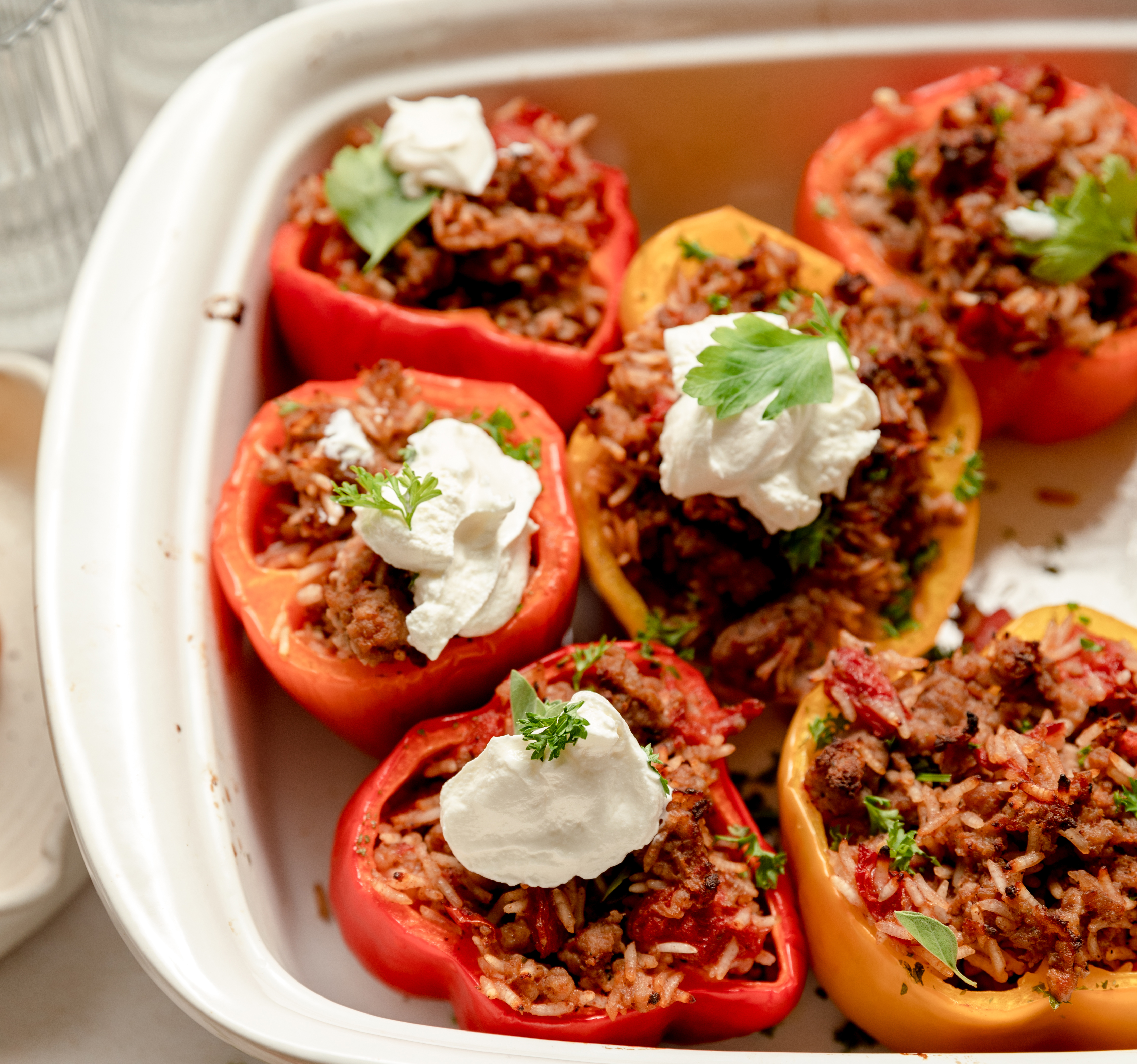 Mediterranean Stuffed Peppers | Prairie Fresh®