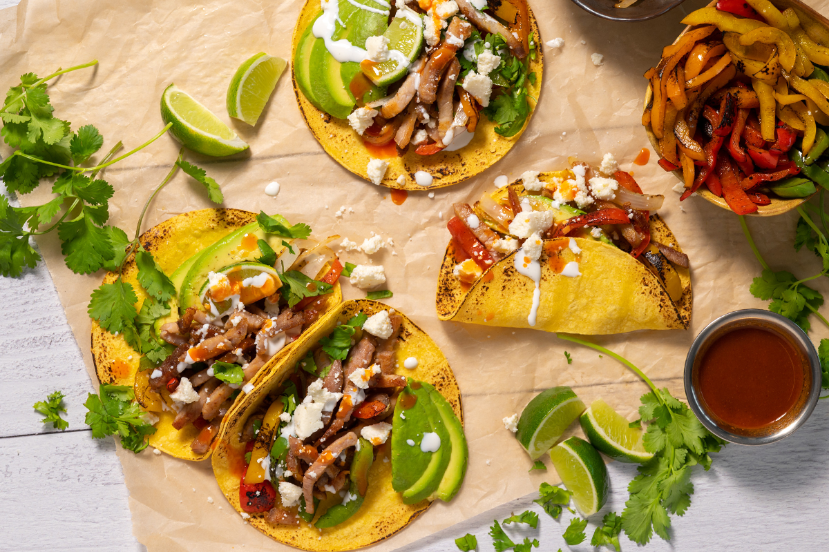 Sous Vide Pork Loin Carnitas With Roasted Peppers and Onions | Prairie Fresh®