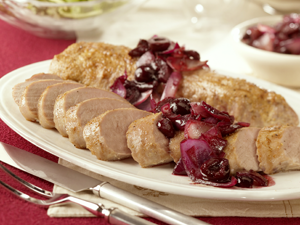 Pan-Seared Pork Tenderloin with Sweet Cherry-Onion Jam | Prairie Fresh®