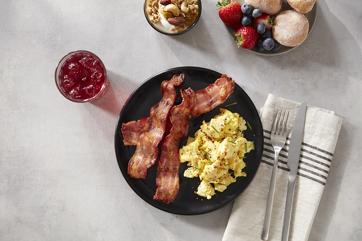 Prairie Fresh Hickory Smoked Bacon (24oz) Plated image | Prairie Fresh®