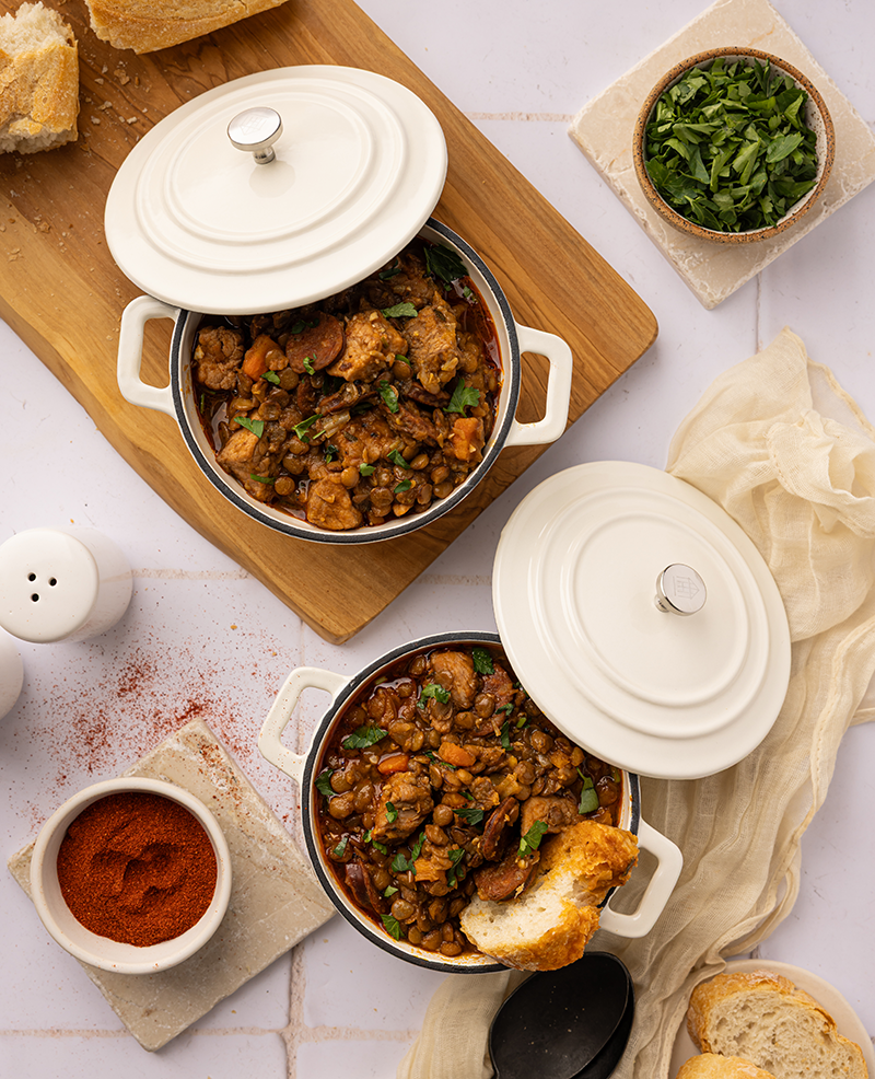 Warm Lentil & Pork Bowls