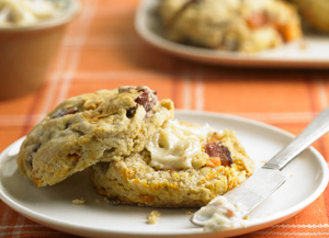 Bacon and Sweet Potato Biscuits with Smoky Honey Butter | Prairie Fresh®