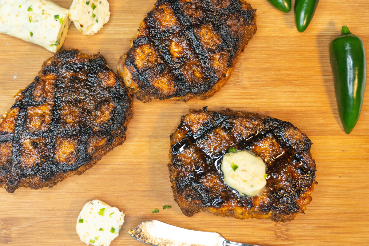 Cajun Pork Chops with Jalapeno Butter | Prairie Fresh®