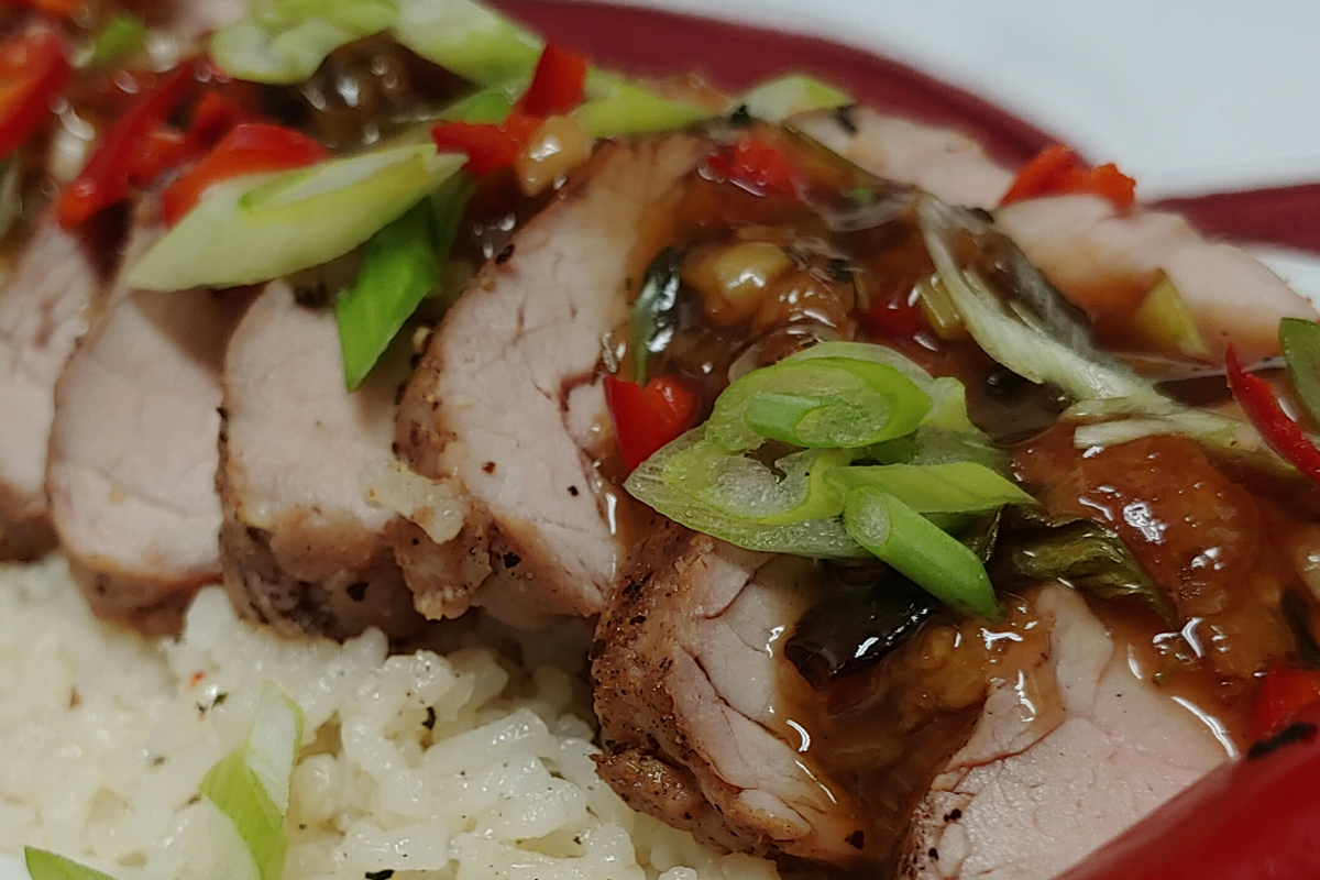 Grilled Thai Basil Pork Tenderloin with Cilantro Lime Rice | Prairie Fresh®
