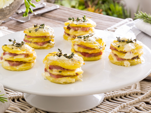 Ham Stacks Au Gratin with Thyme | Prairie Fresh®