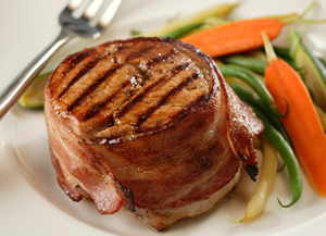 Bacon-Wrapped Pork Medallions with Garlic-Mustard Butter | Prairie Fresh®