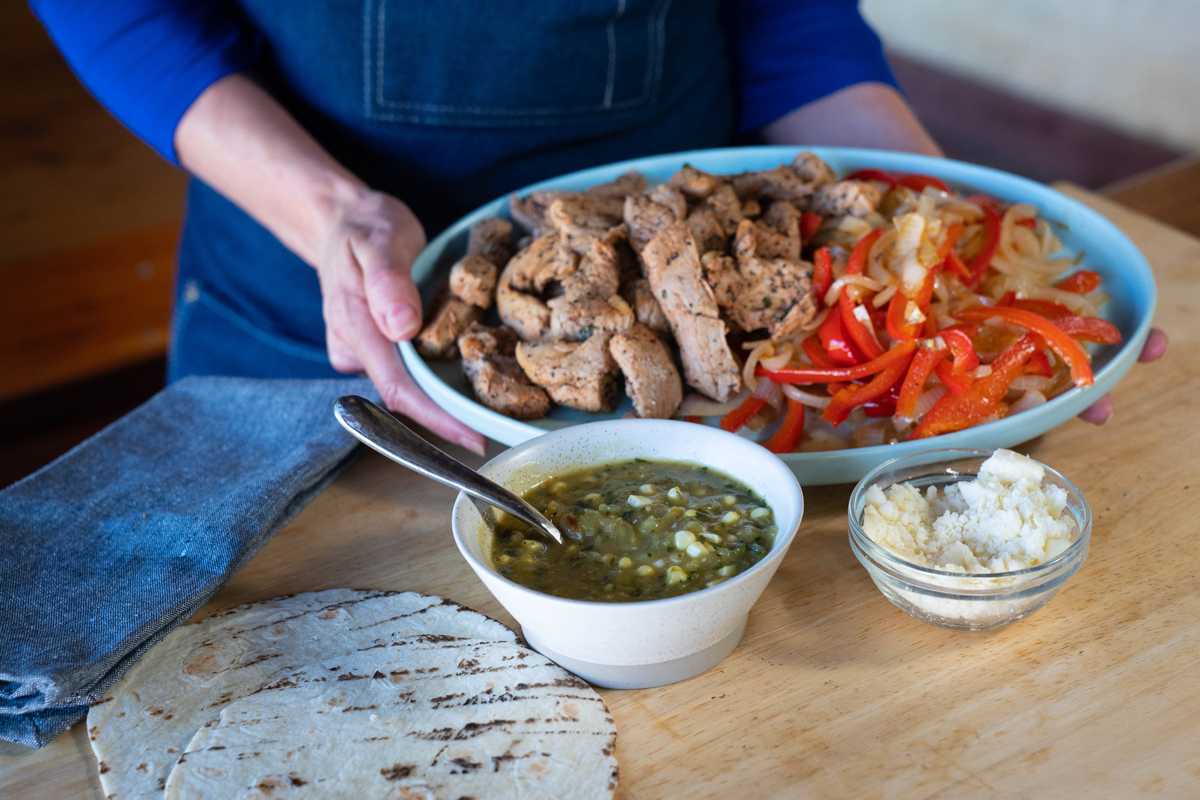 Pork Tenderloin Fajitas with Salsa Verde | Prairie Fresh®