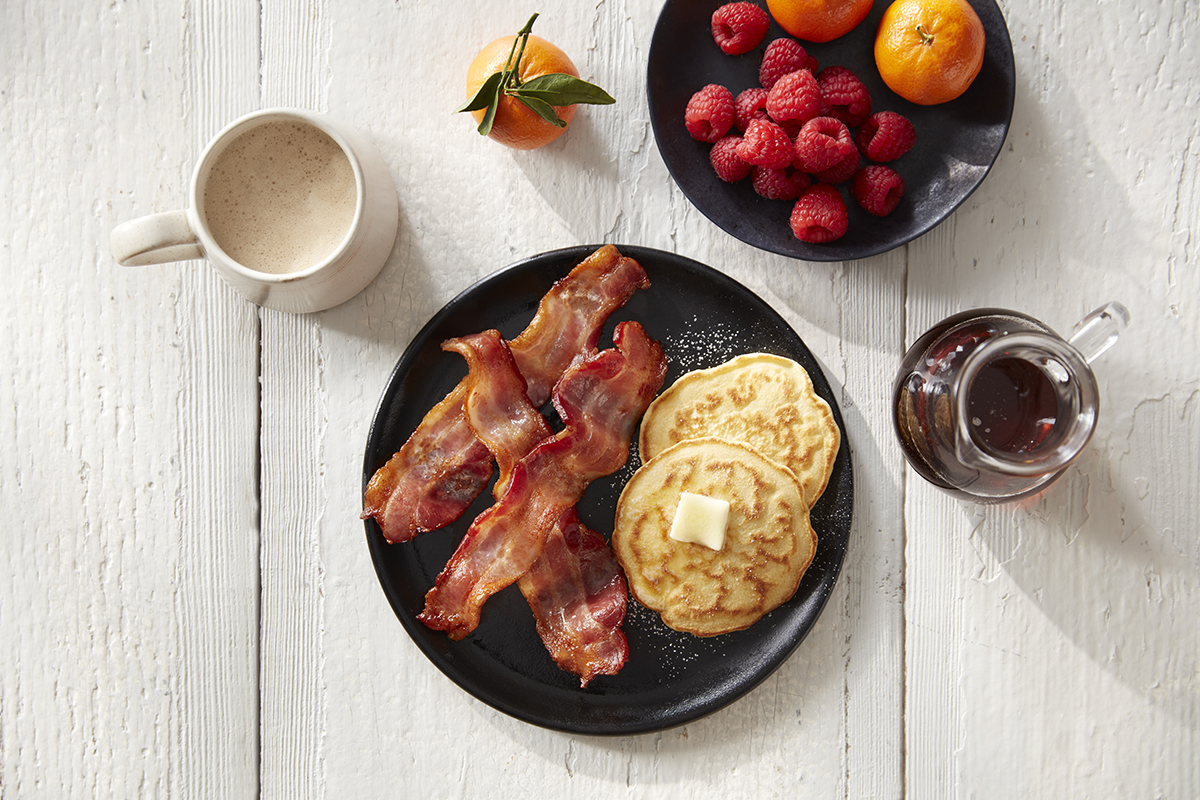 Prairie Fresh Applewood Smoked Bacon (24oz) Plated image | Prairie Fresh®